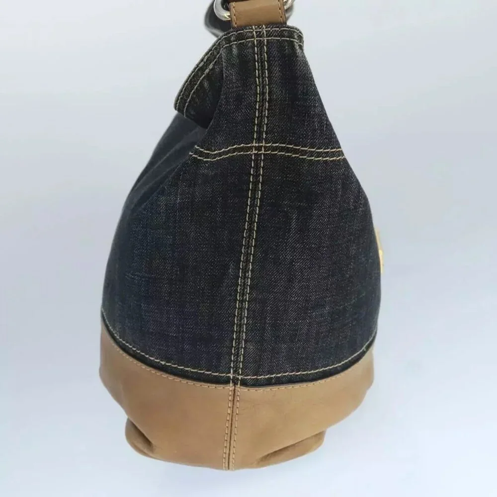 BURBERRY Blue Label Shoulder Bag Denim Black - Picture 5 of 16